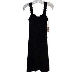Jessica Simpson Women's Black Crochet Midi Dress Size S Sleeveless Casual